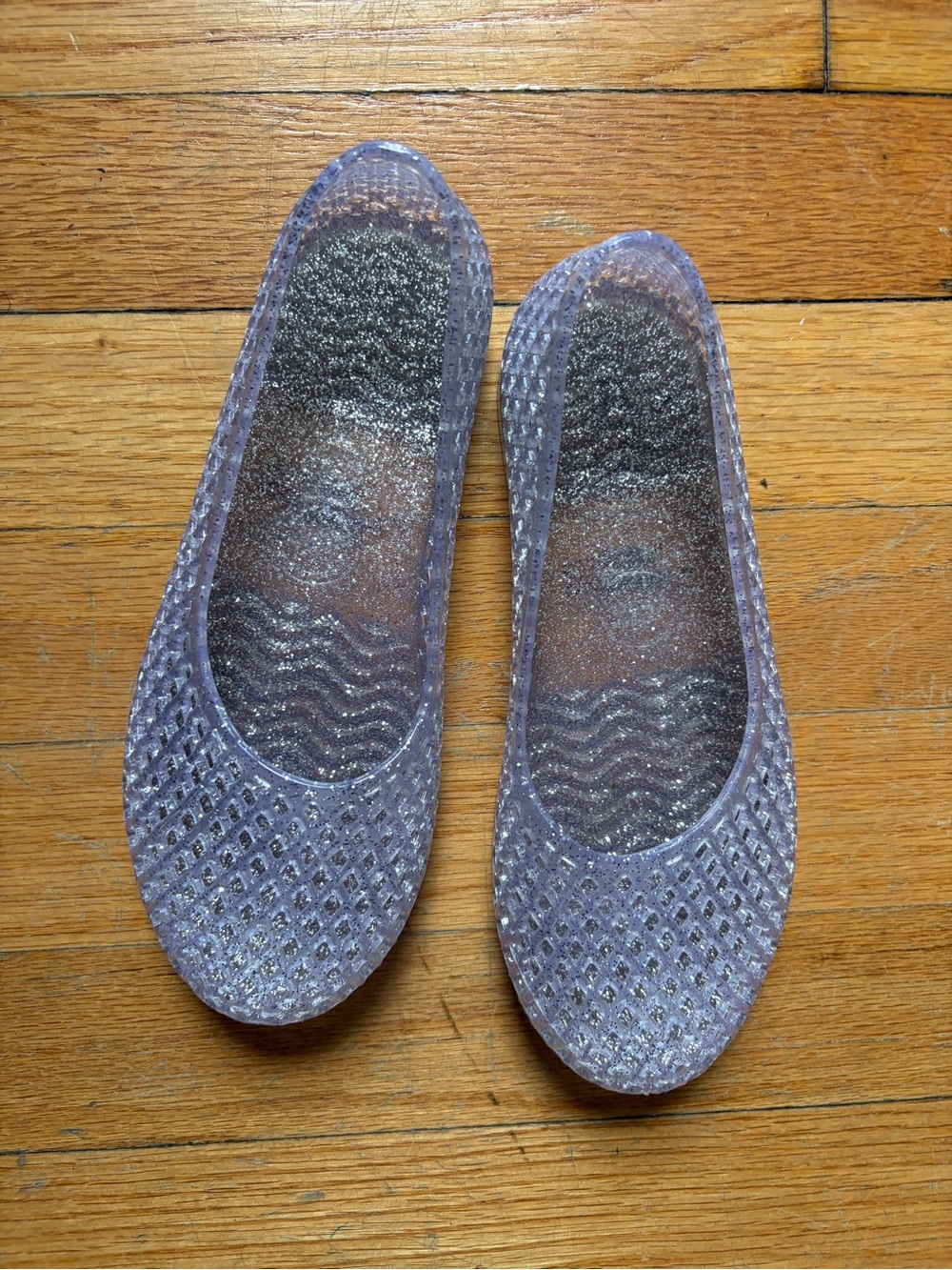 Kids Glitter Jelly Ballet Flats Sandals - clear